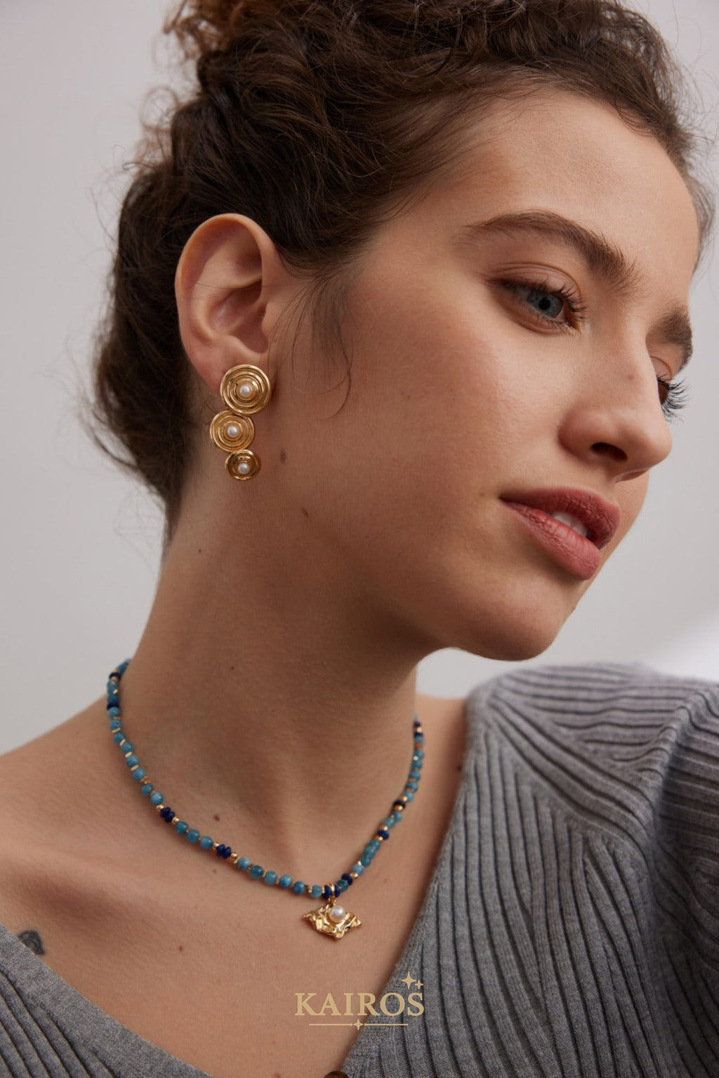 Kairos logo-only cover - Pearl Light Renewal Earrings