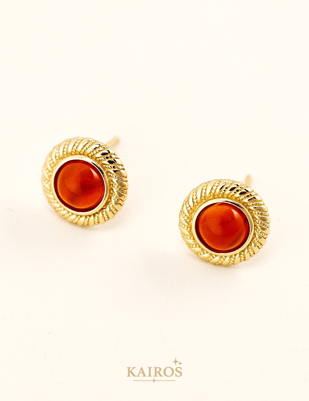 Kairos logo-only cover - Palace Muse Red Agate Stud Earrings