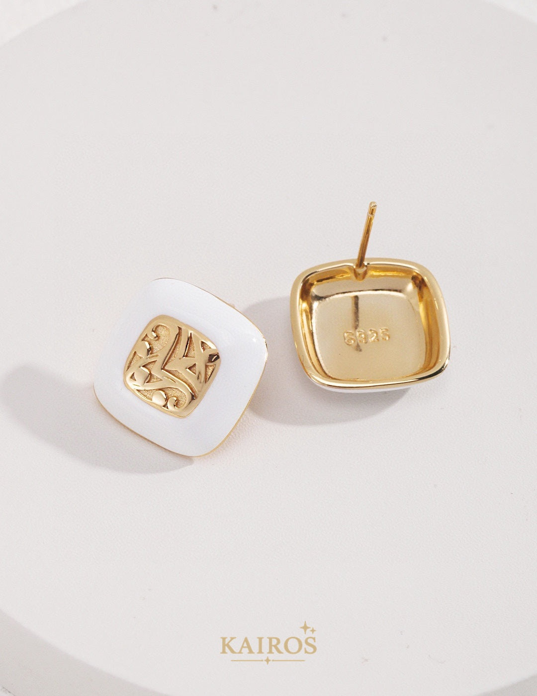 Kairos logo-only cover - Enamel Renewal Stud Earrings