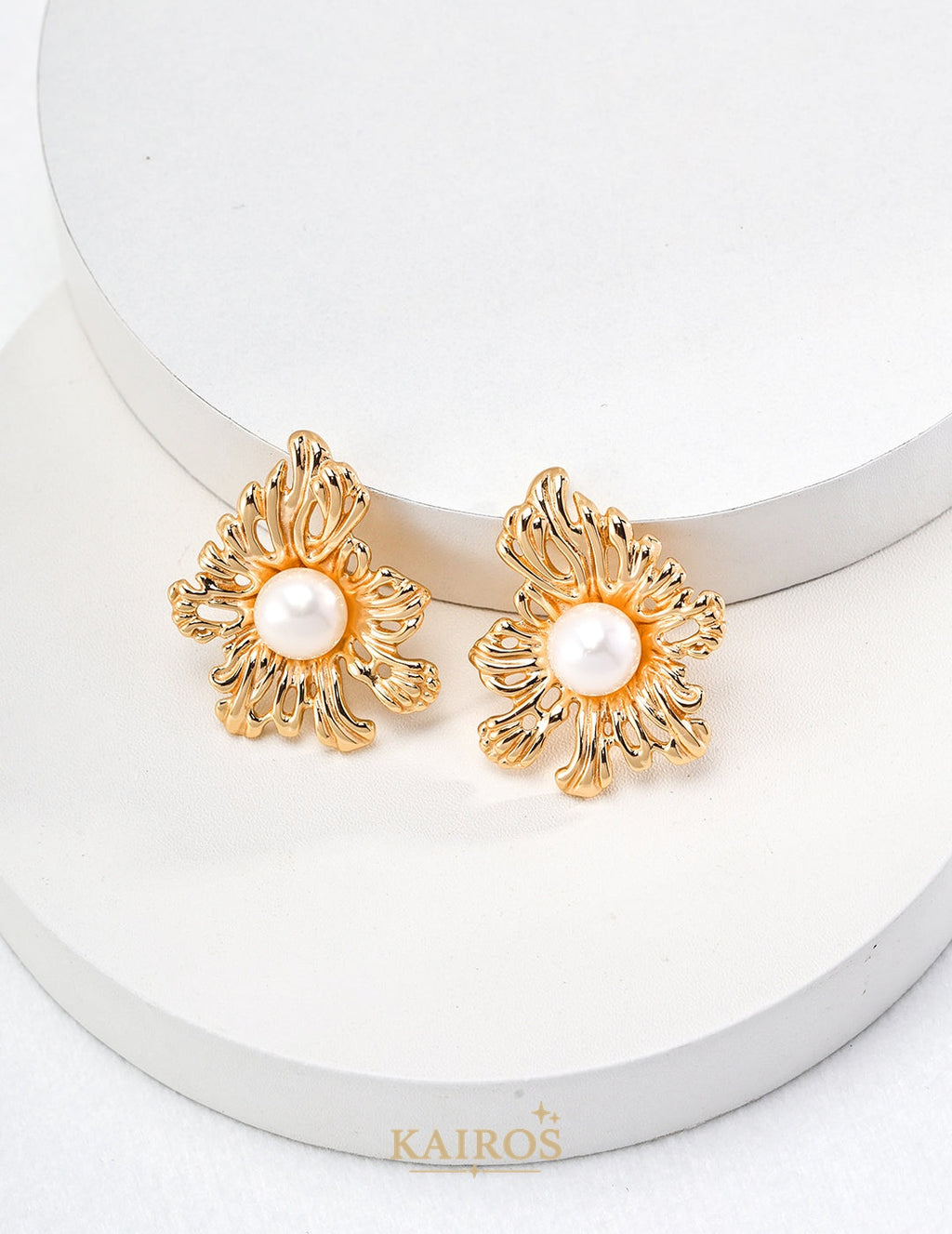 Kairos logo-only cover - Pearl Grace Fortune Earrings
