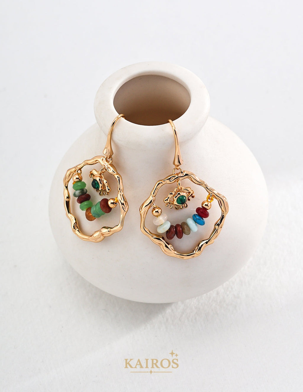 Kairos logo-only cover - Pearl Light Botanical Earrings