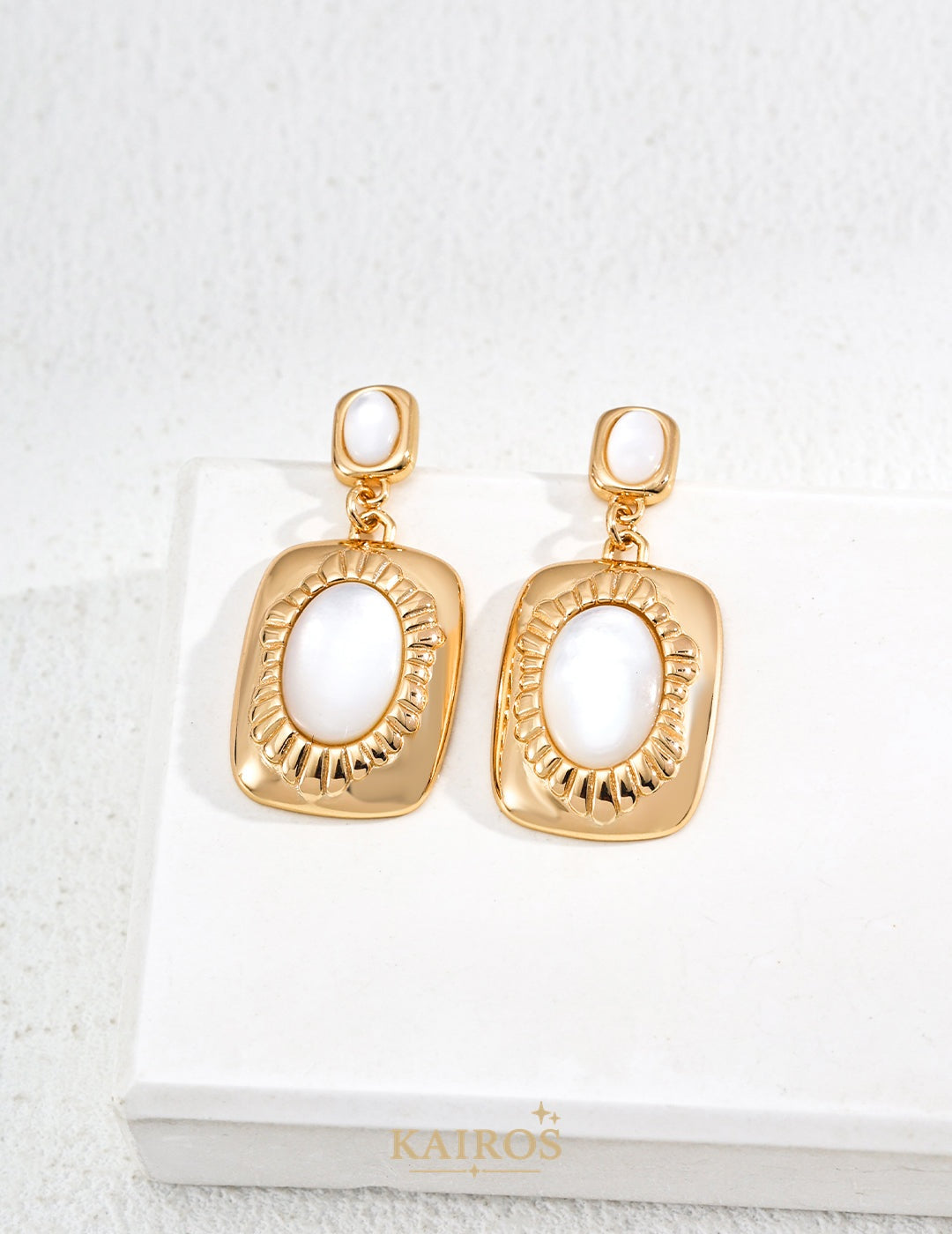 Kairos logo-only cover - Pearl Grace Mother-of-Pearl Bloom Earrings