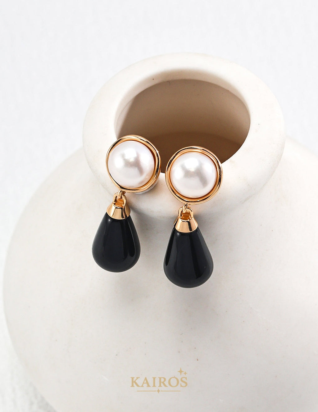 Kairos logo-only cover - Pearl Glow Celestial Earrings