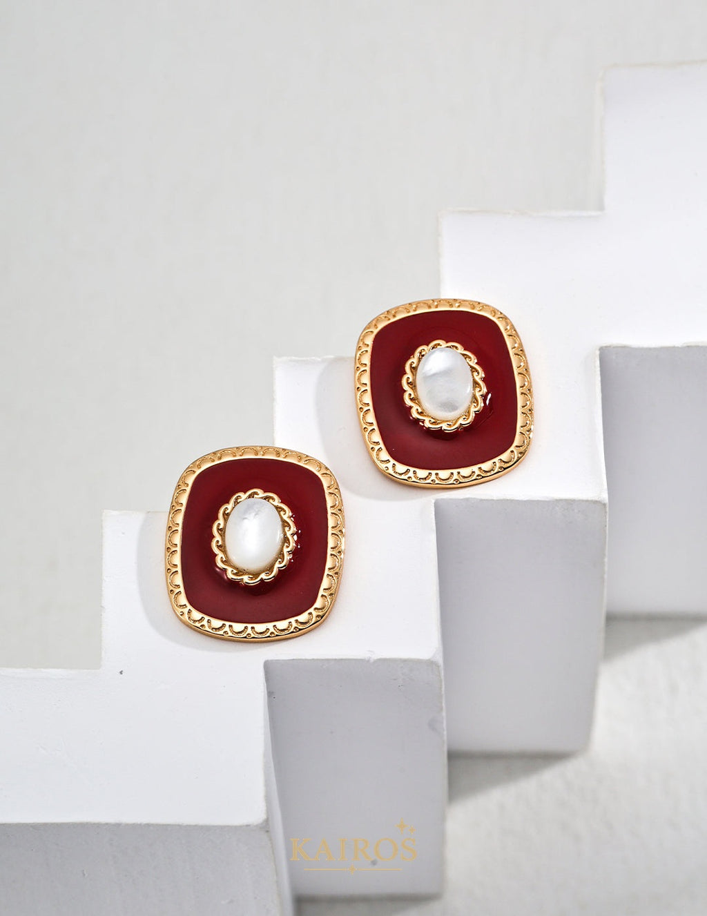 Kairos logo-only cover - Pearl Grace Mother-of-Pearl Earrings