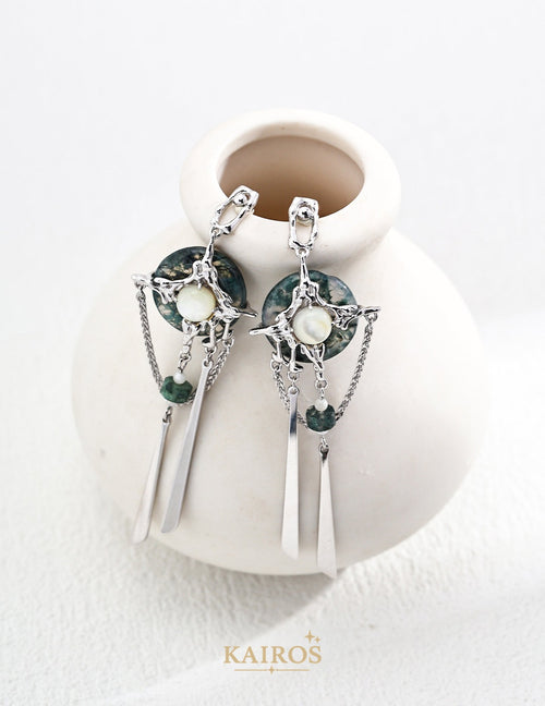 Kairos logo-only cover - Arc Flow Agate Earrings