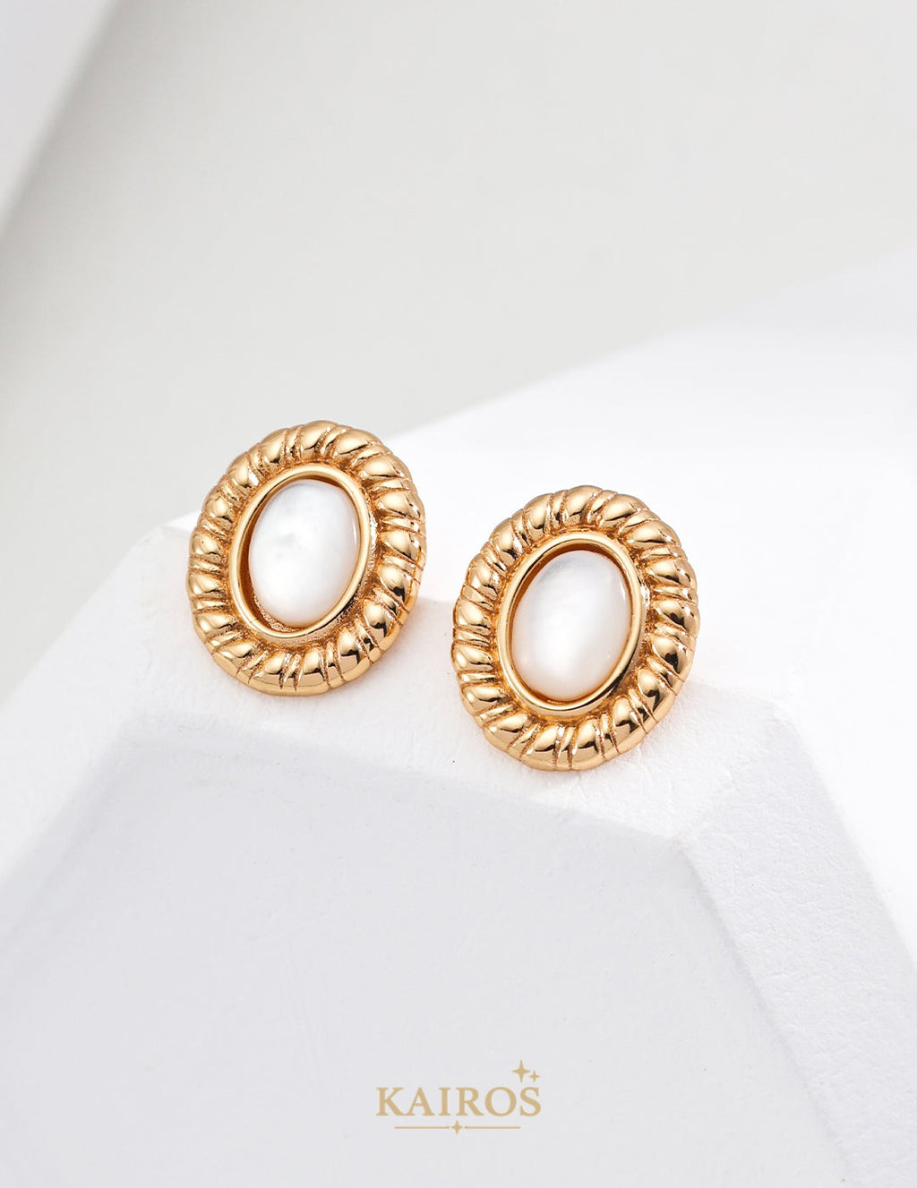Kairos logo-only cover - Palace Muse Mother-of-Pearl Stud Earrings