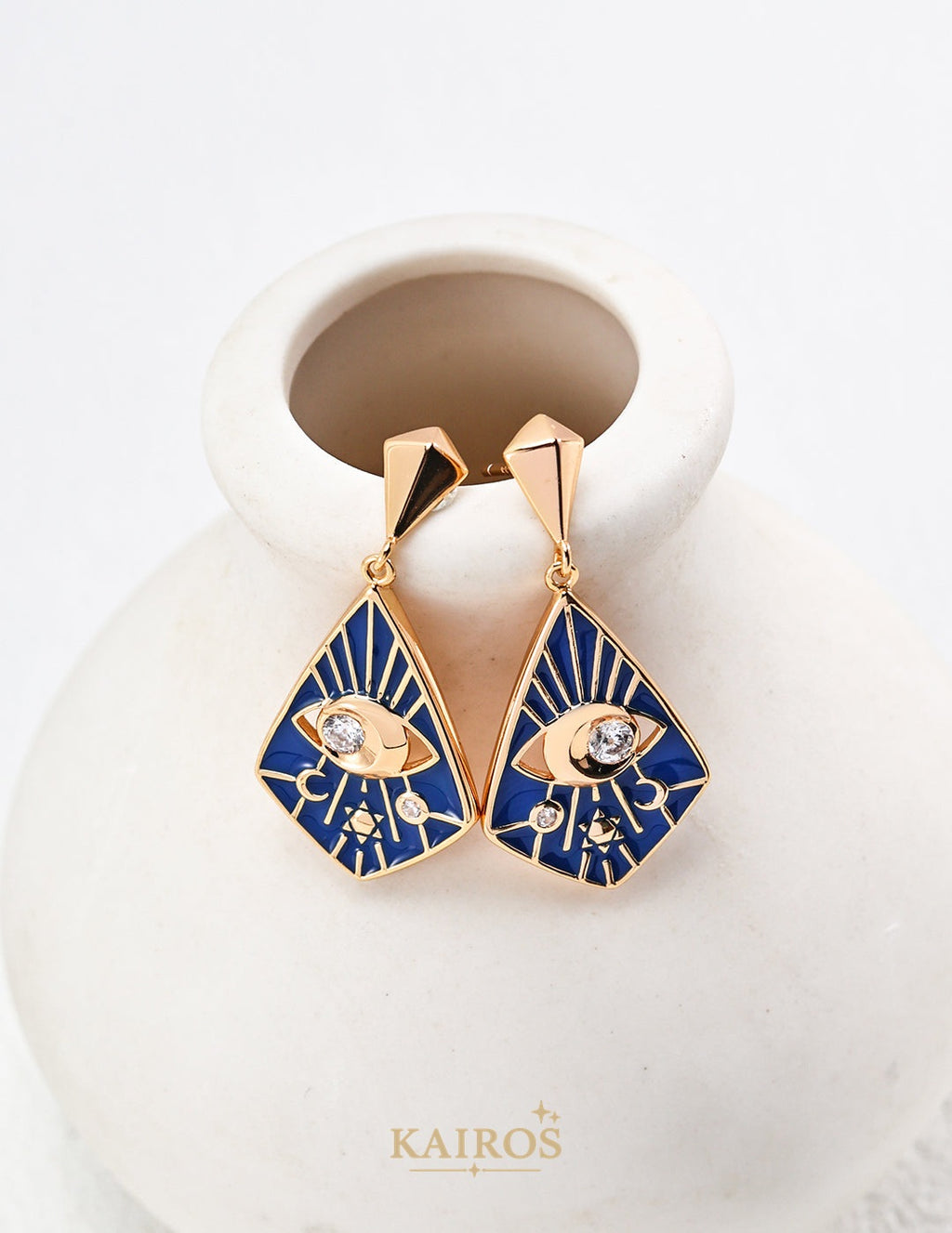Kairos logo-only cover - Vintage Radiance Enamel Earrings