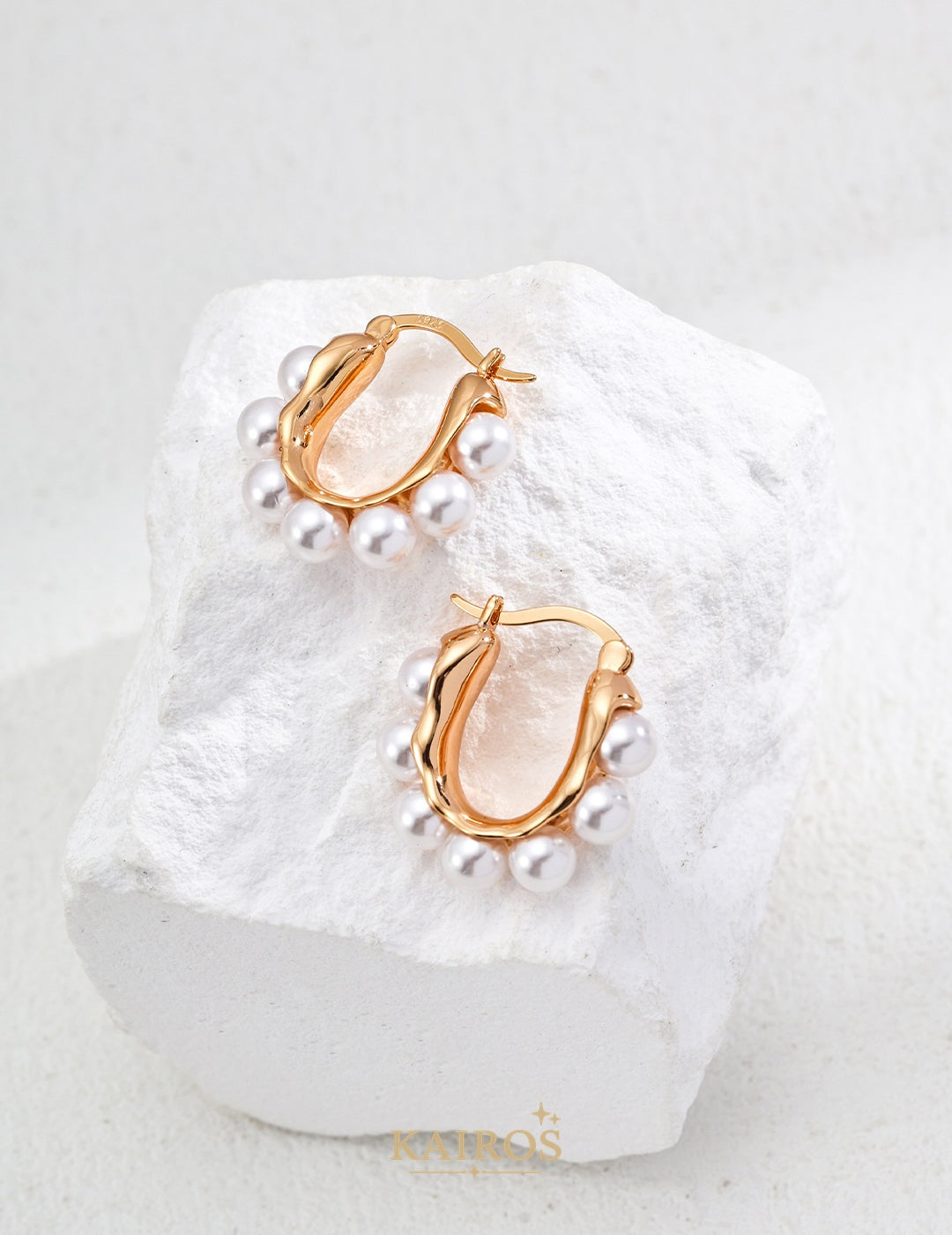 Kairos logo-only cover - Pearl Romance Shell Pearl Earrings