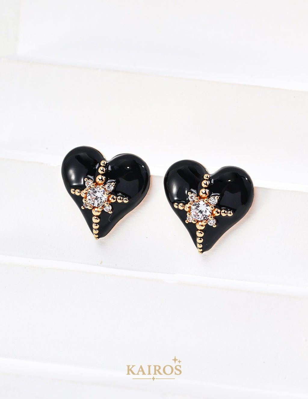 Kairos logo-only cover - Heart Echo Enamel Light Earrings