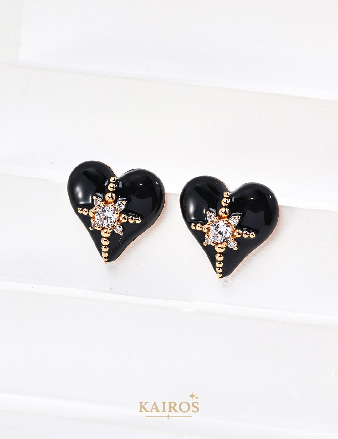 Kairos logo-only cover - Heart Echo Enamel Light Earrings