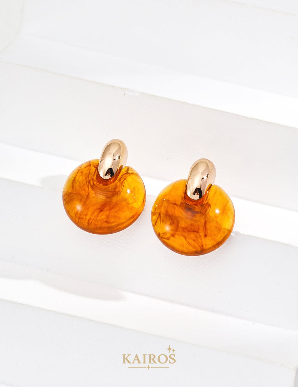 Kairos logo-only cover - Amber Light Stud Earrings