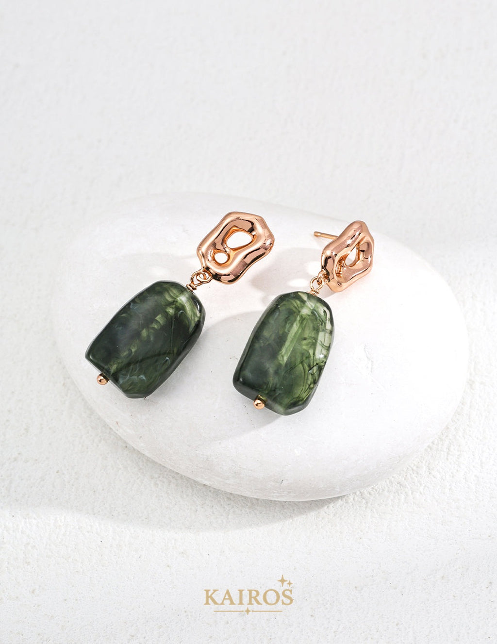 Kairos logo-only cover - Arc Flow Amber Stud Earrings