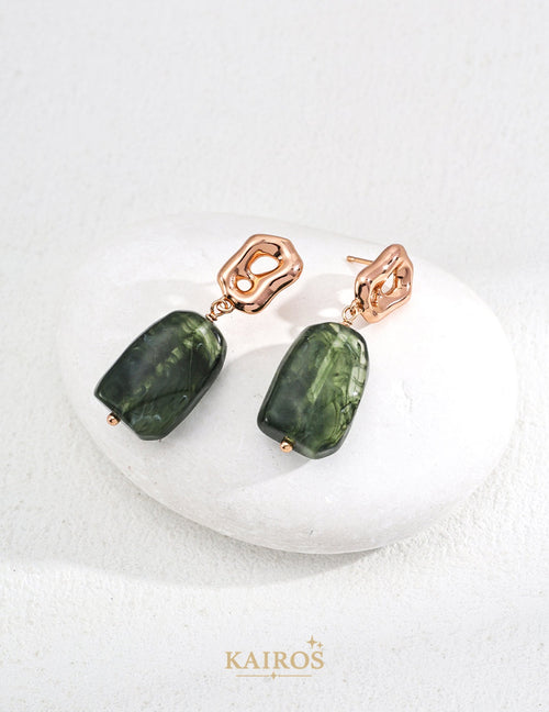 Kairos logo-only cover - Arc Flow Amber Stud Earrings