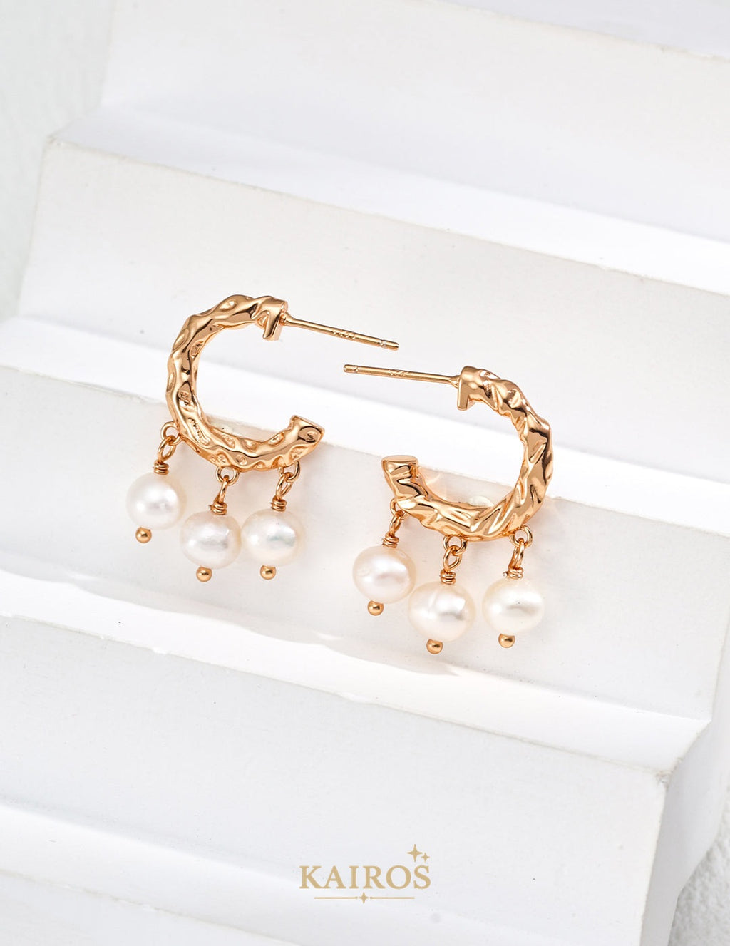 Kairos logo-only cover - Pearl Serenity Bloom Earrings