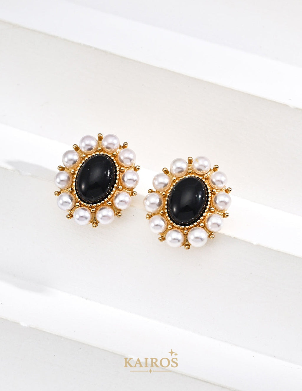 Kairos logo-only cover - Pearl Serenity Shell Pearl Earrings