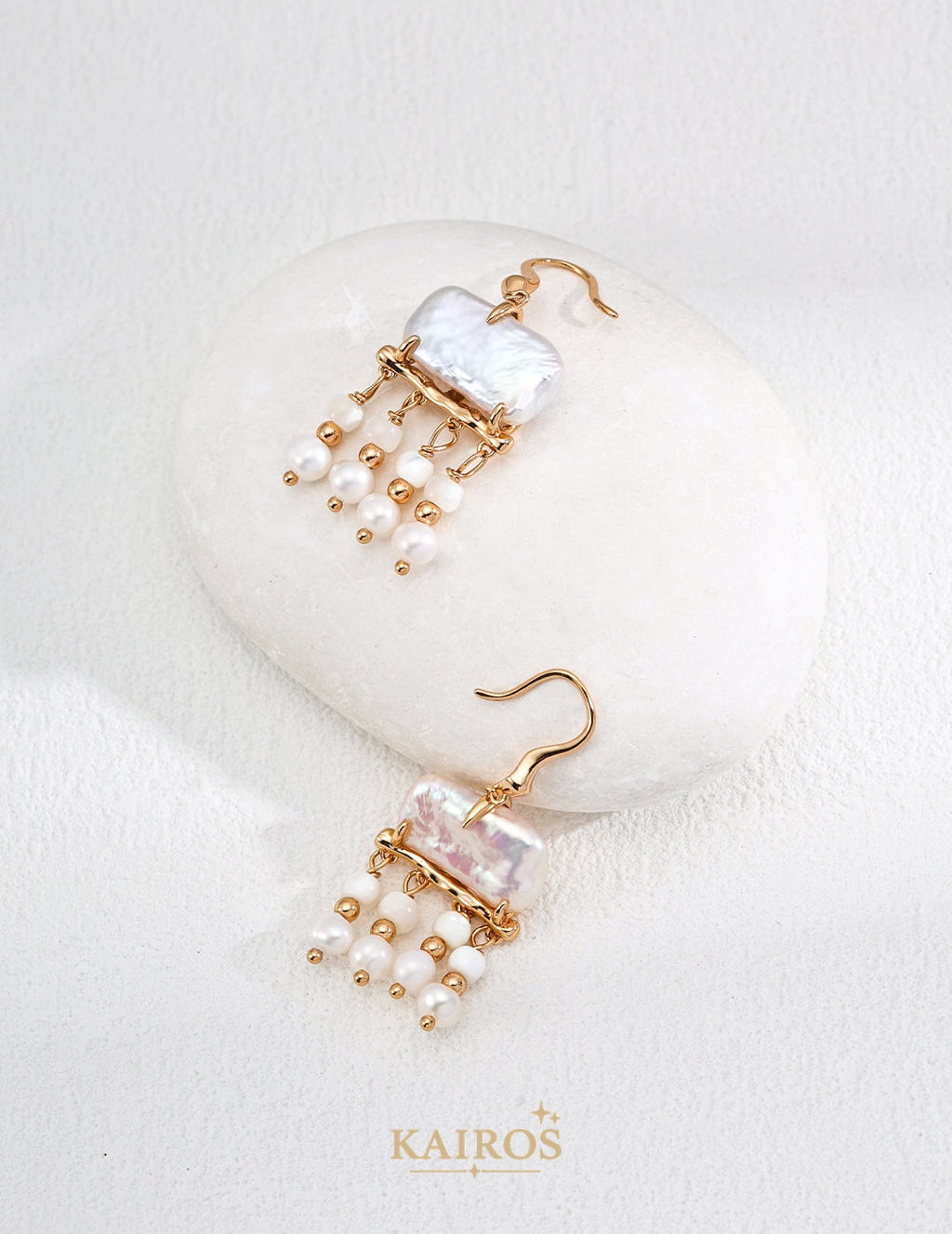 Kairos logo-only cover - Celestial Star Pearl Grace Earrings