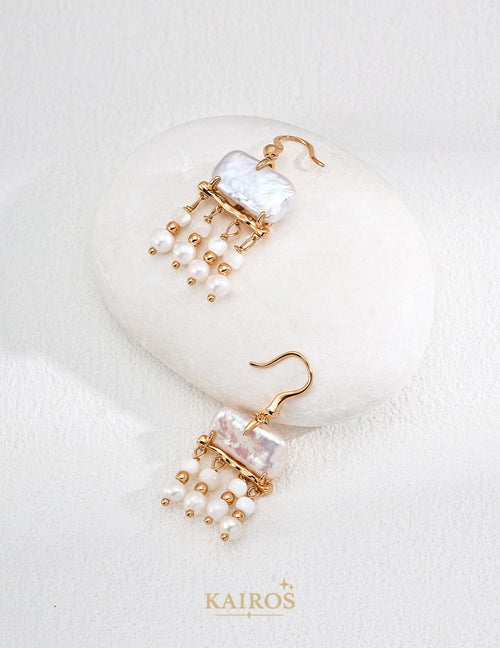 Kairos logo-only cover - Celestial Star Pearl Grace Earrings