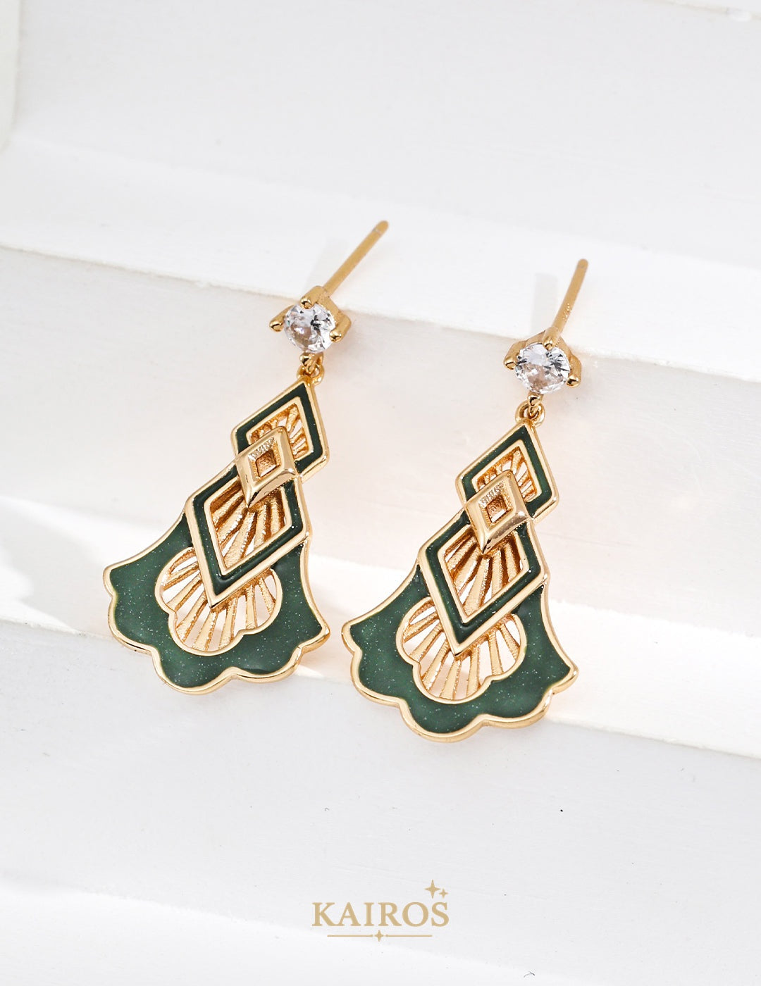 Kairos logo-only cover - Vintage Sparkle Enamel Light Earrings