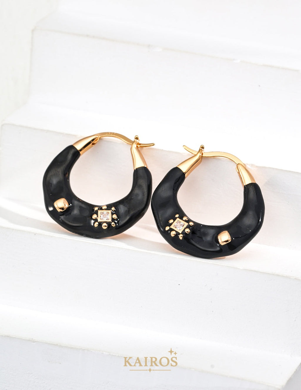Kairos logo-only cover - Vintage Sparkle Enamel Earrings
