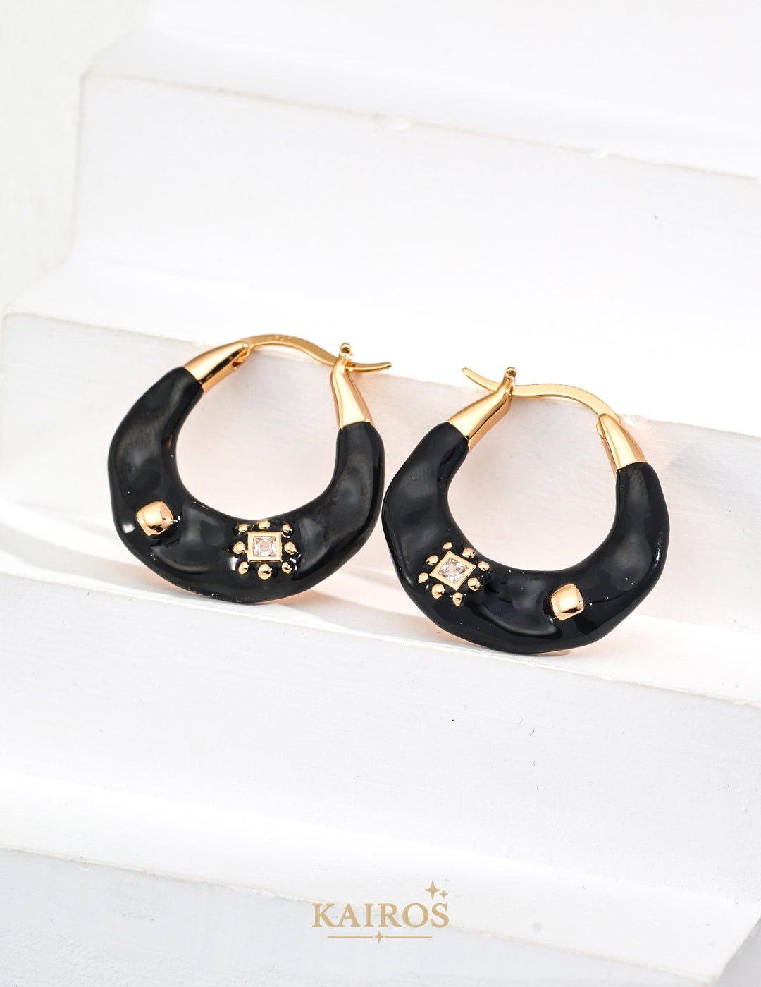 Kairos logo-only cover - Vintage Sparkle Enamel Earrings