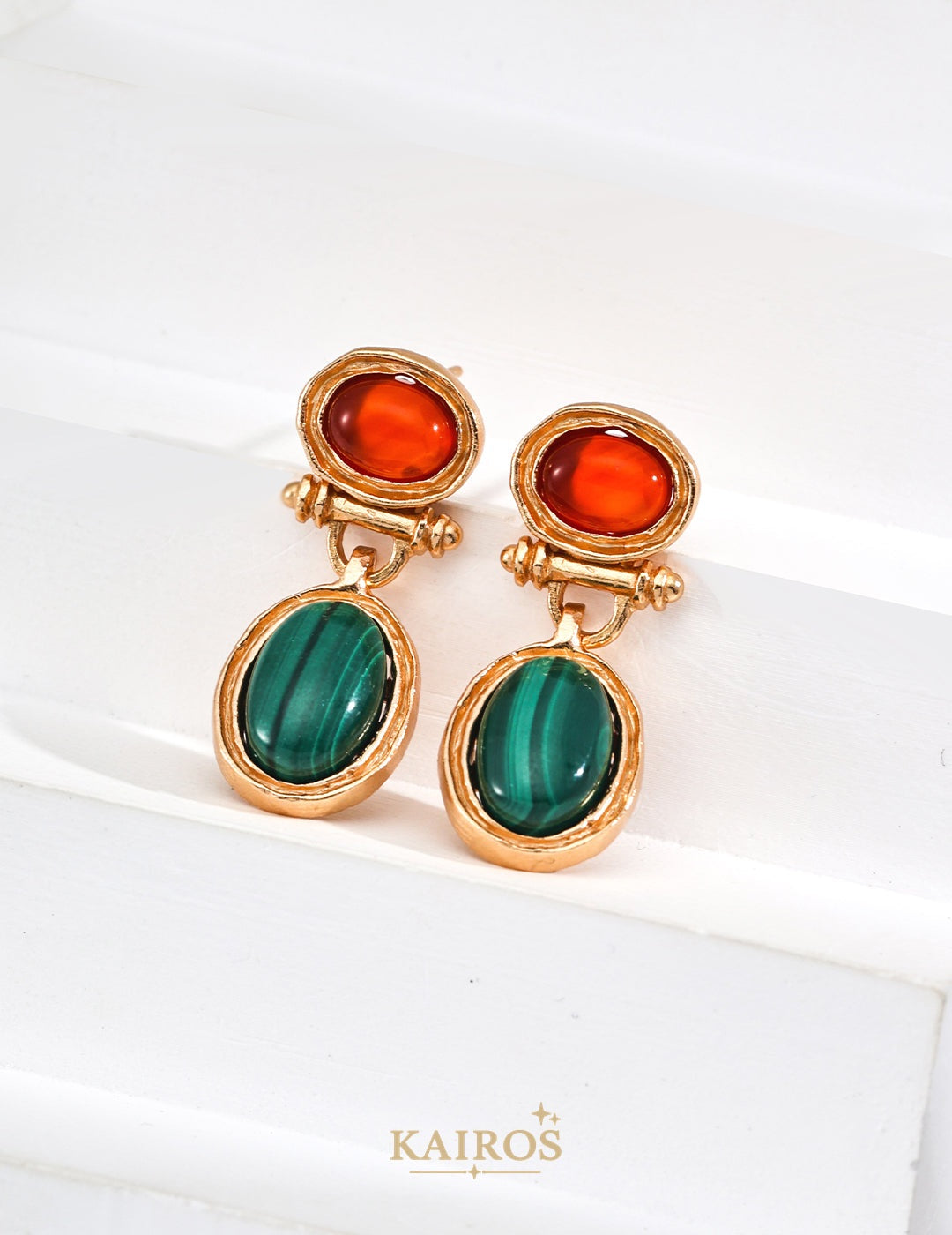 Kairos logo-only cover - Malachite Renewal Grace Earrings