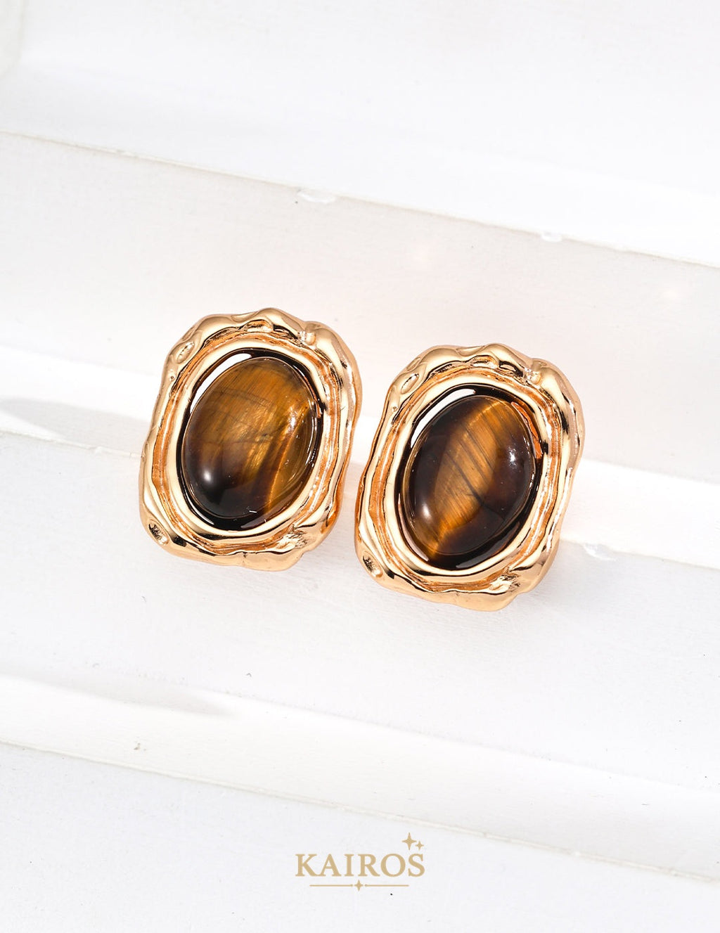 Kairos logo-only cover - Tiger Eye Radiance Grace Earrings