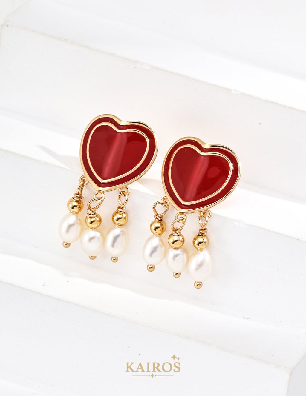 Kairos logo-only cover - Celestial Star Pearl Stud Earrings