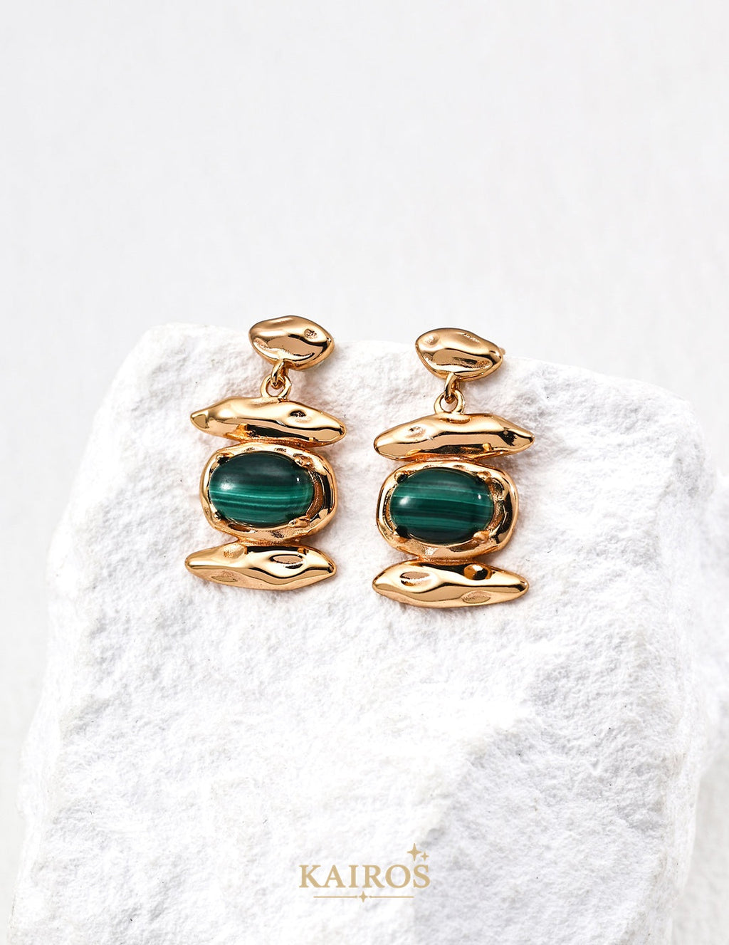 Kairos logo-only cover - Malachite Renewal Earrings
