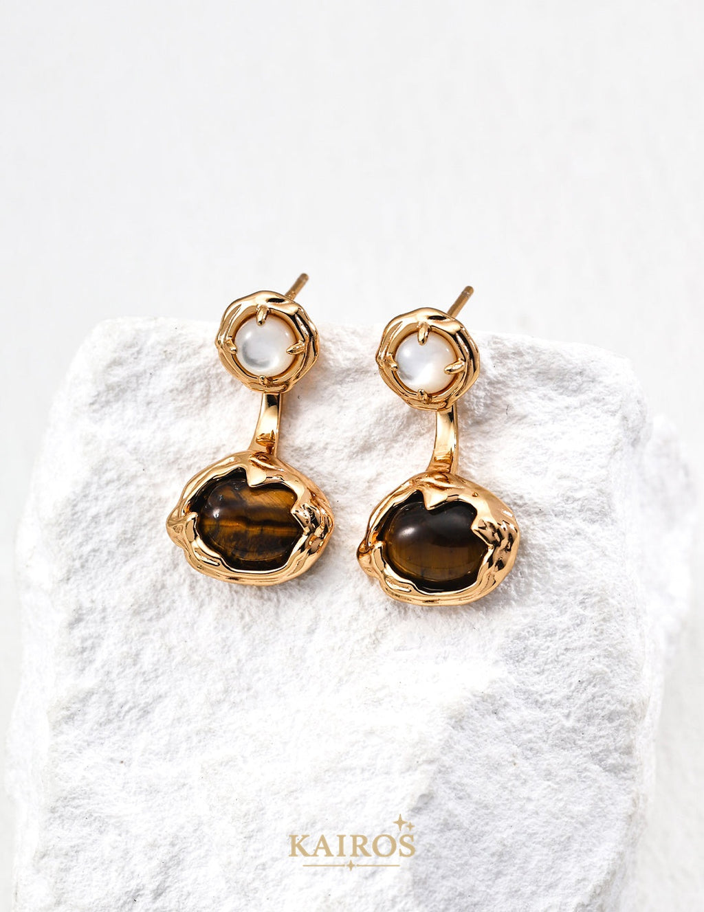 Kairos logo-only cover - Pearl Glow Mother-of-Pearl Earrings
