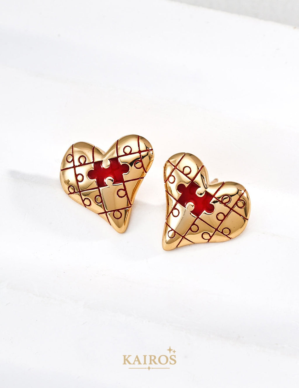 Kairos logo-only cover - Heart Echo Enamel Earrings