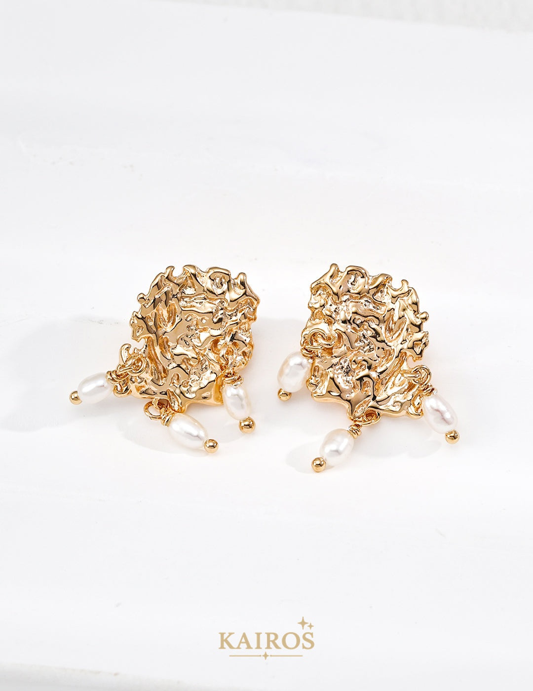 Kairos logo-only cover - Lava Bloom Pearl Grace Stud Earrings
