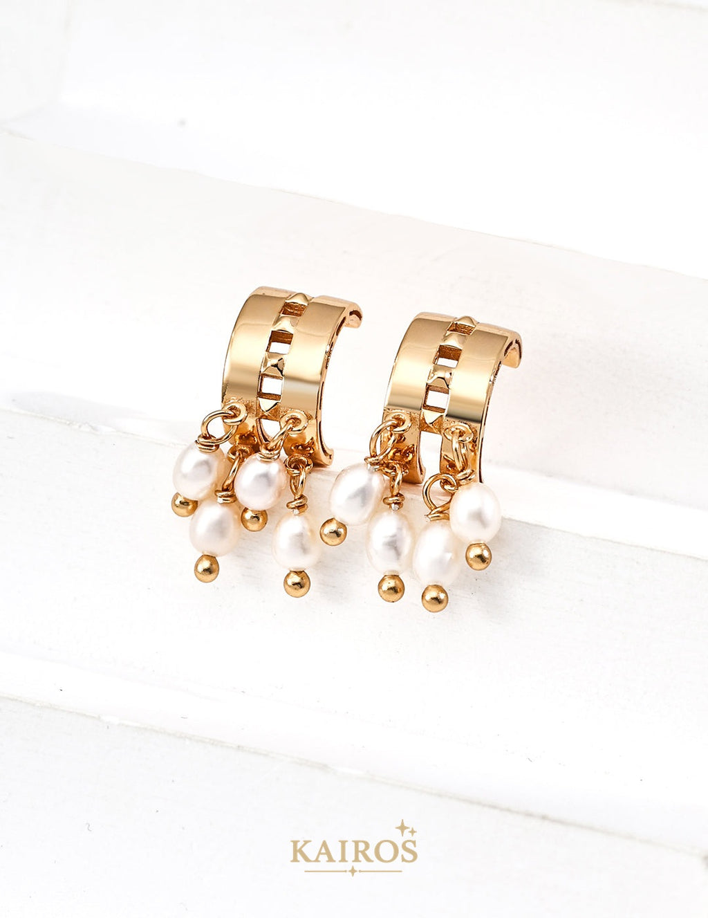 Kairos logo-only cover - Pearl Grace Bloom Earrings