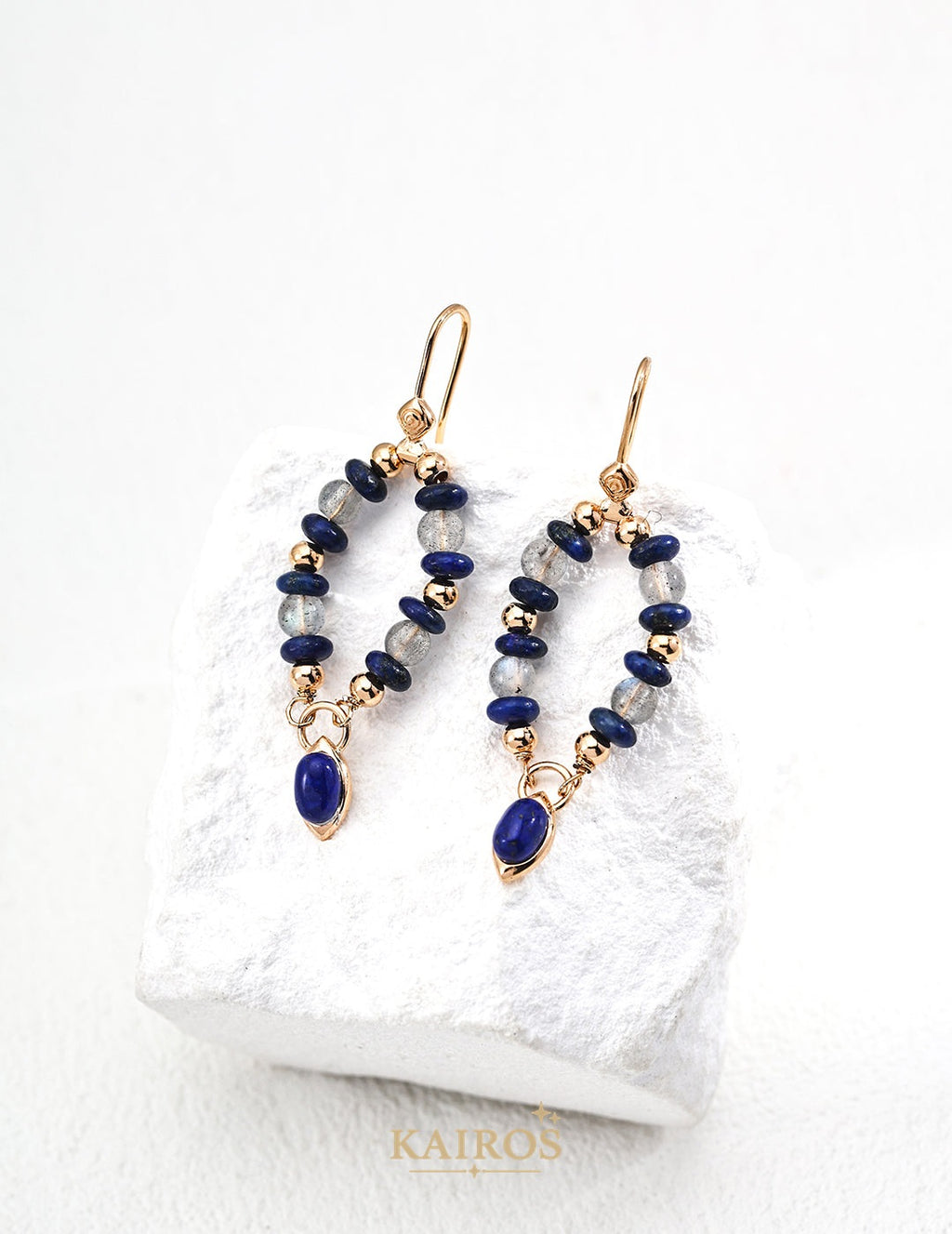 Kairos logo-only cover - Vintage Sparkle Lapis Lazuli Earrings