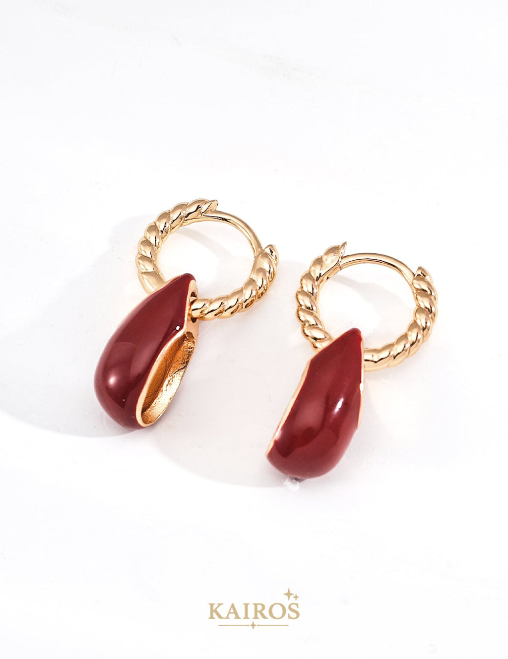 Kairos logo-only cover - Dewdrop Enamel Earrings
