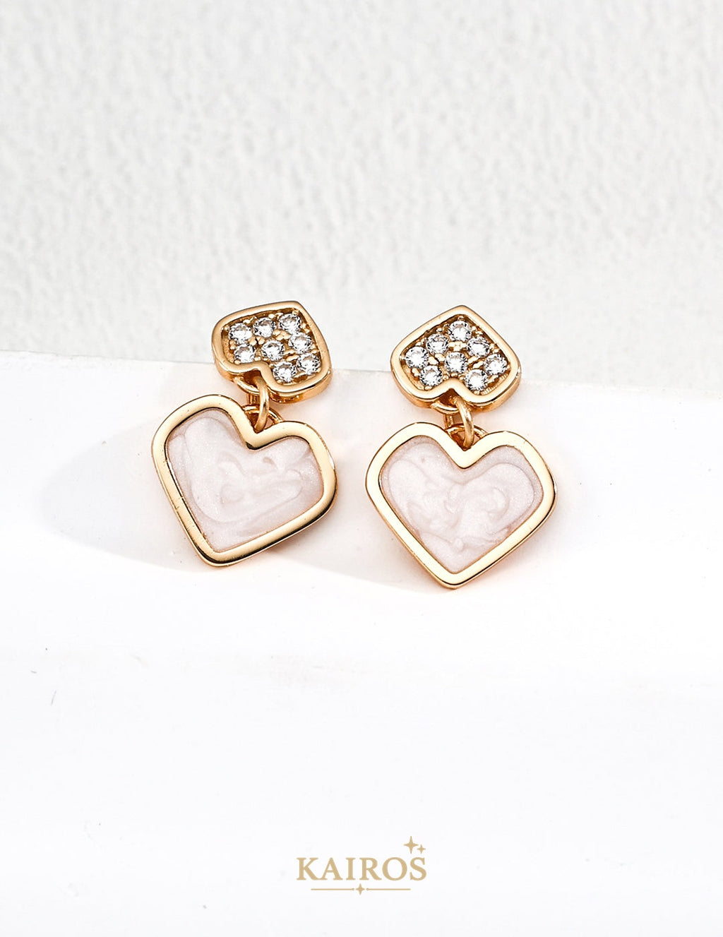 Kairos logo-only cover - Square Halo Enamel Sparkle Earrings