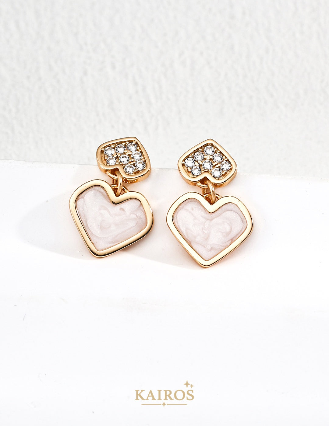 Kairos logo-only cover - Square Halo Enamel Sparkle Earrings