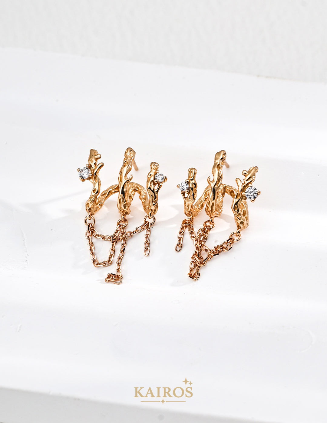 Kairos logo-only cover - Square Halo Radiance Stud Earrings