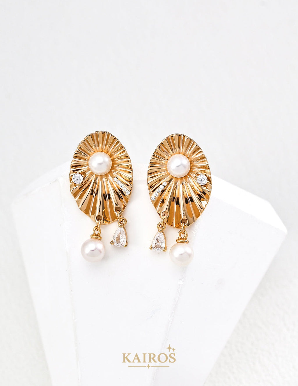 Kairos logo-only cover - Celestial Star Pearl Radiance Earrings