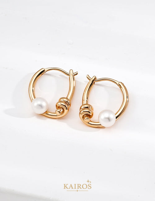 Kairos logo-only cover - Arc Pearl Earrings