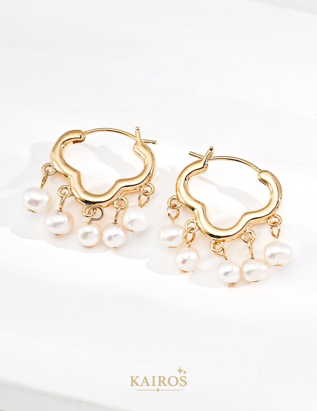 Kairos logo-only cover - Fortune Lock Pearl Earrings