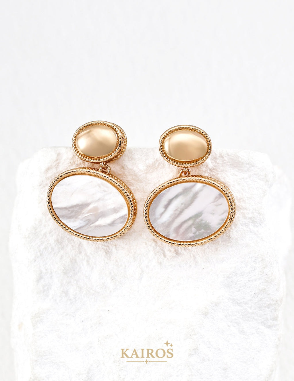 Kairos logo-only cover - Lucky Knot Mother-of-Pearl Earrings
