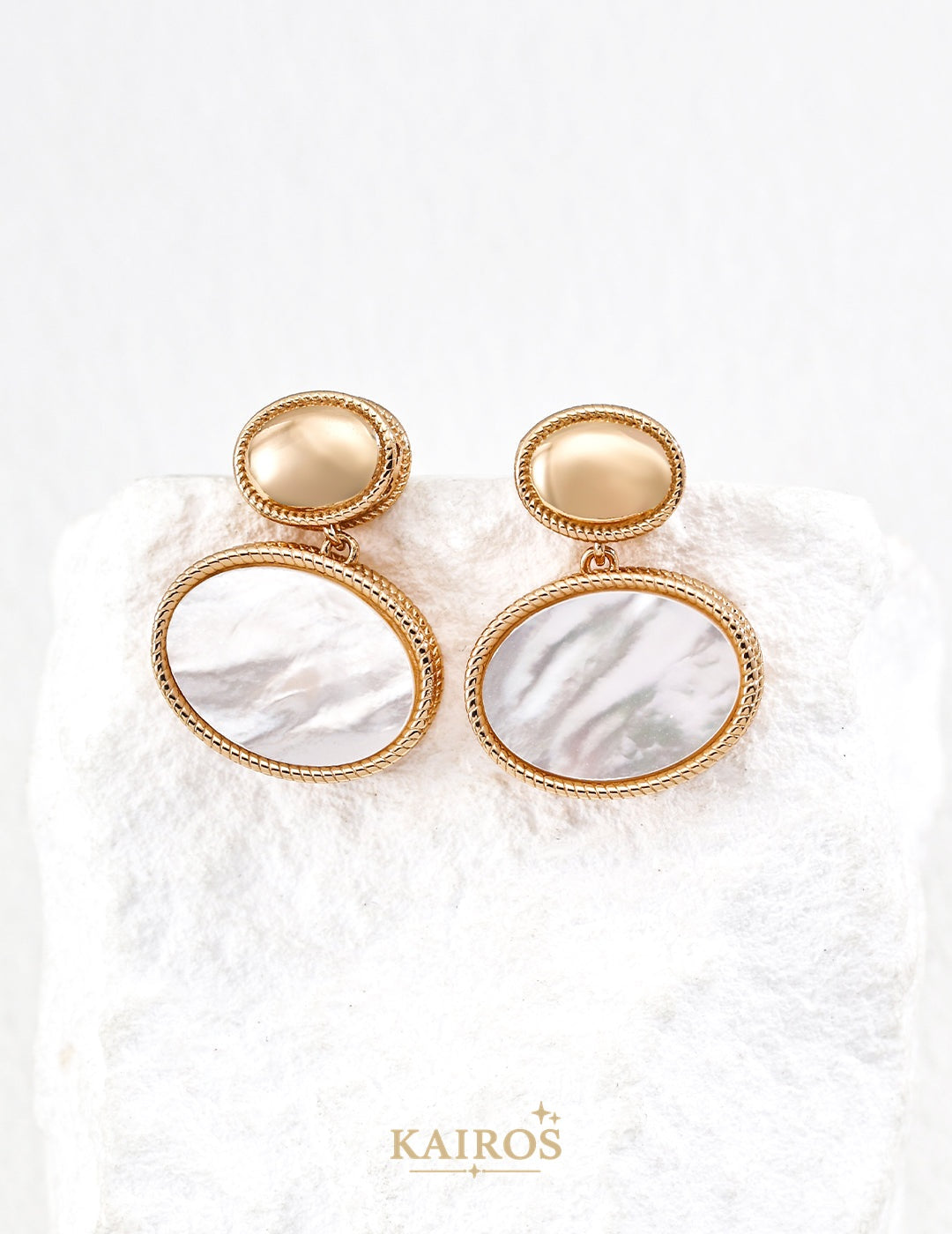 Kairos logo-only cover - Lucky Knot Mother-of-Pearl Earrings