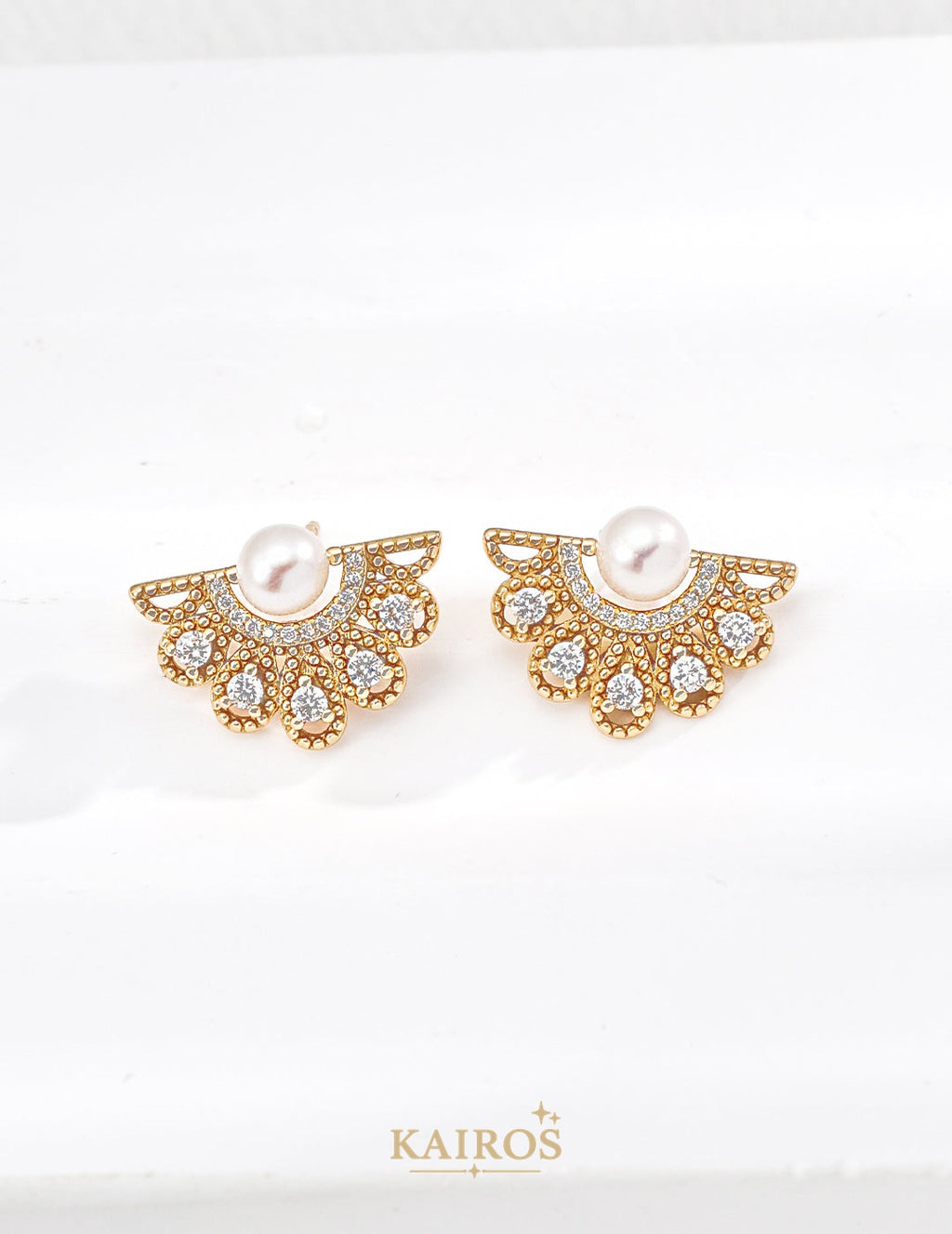 Kairos logo-only cover - Blooming Garden Pearl Radiance Earrings