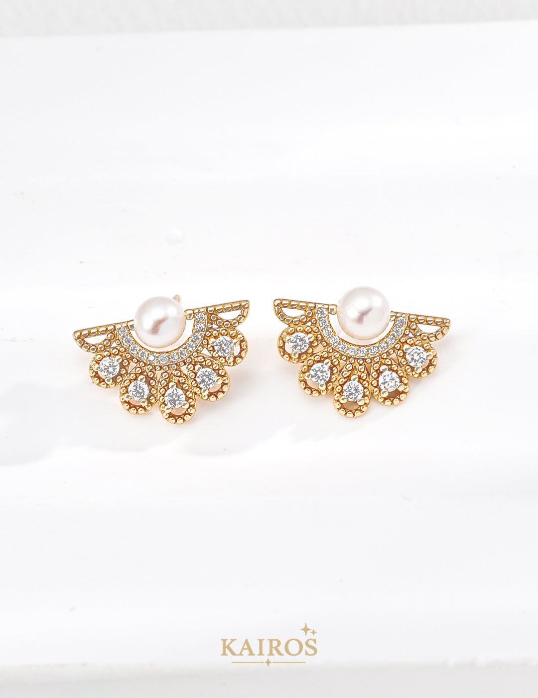 Kairos logo-only cover - Blooming Garden Pearl Radiance Earrings