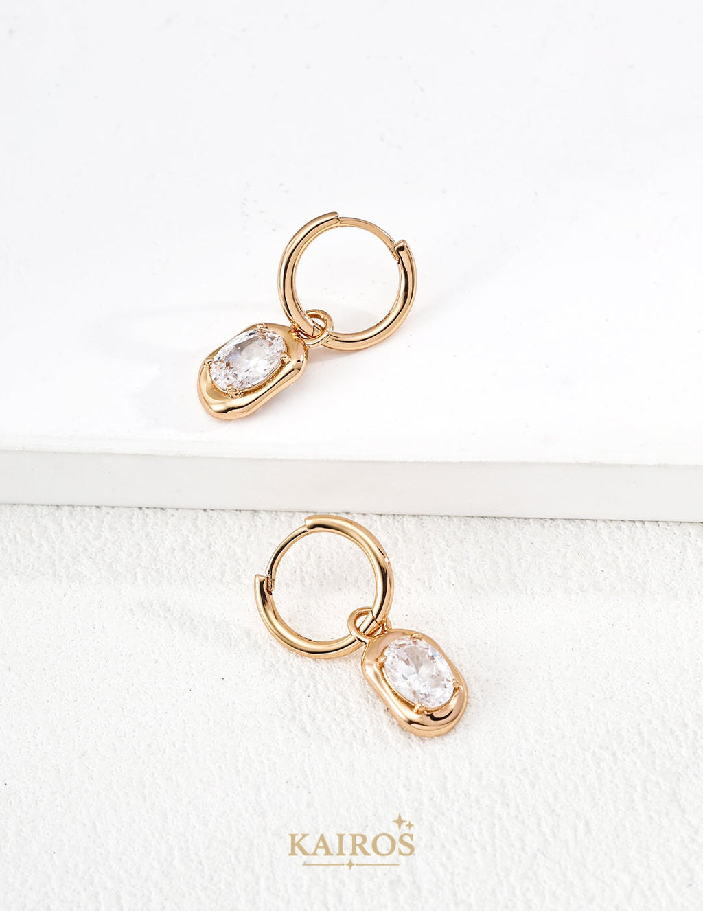 Kairos logo-only cover - Square Halo Light Lumiere Earrings