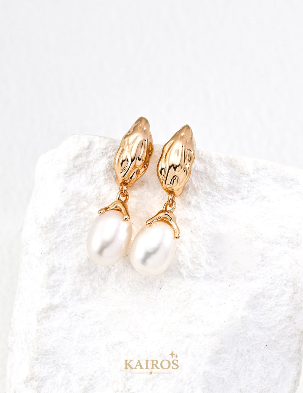 Kairos logo-only cover - Pearl Serenity Grace Earrings