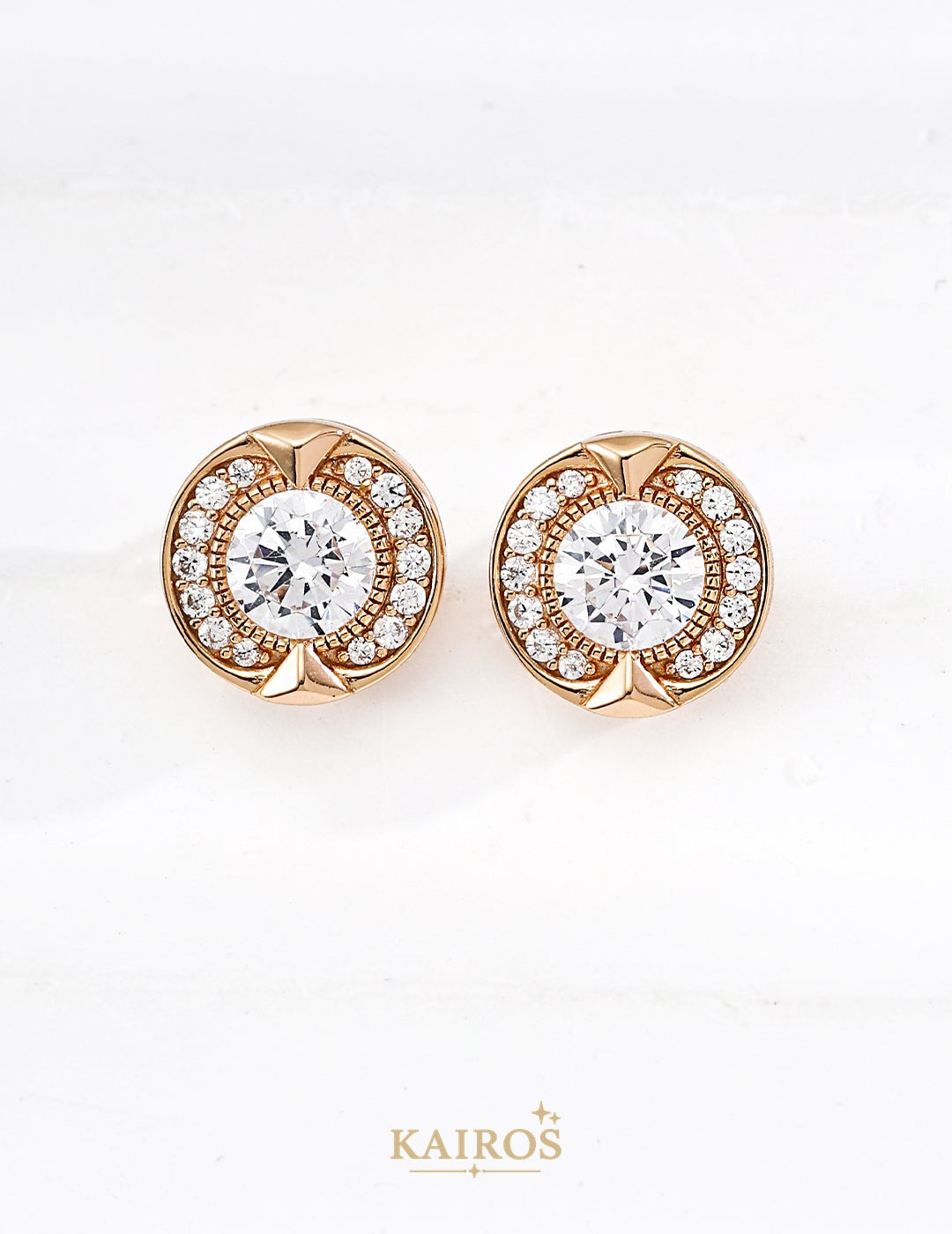 Kairos logo-only cover - Square Halo Radiance Lumiere Earrings