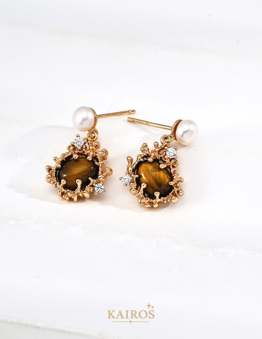 Kairos logo-only cover - Lava Bloom Pearl Earrings
