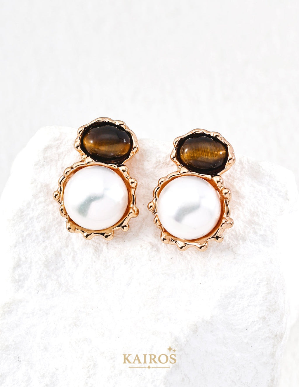 Kairos logo-only cover - Lava Bloom Pearl Fortune Earrings