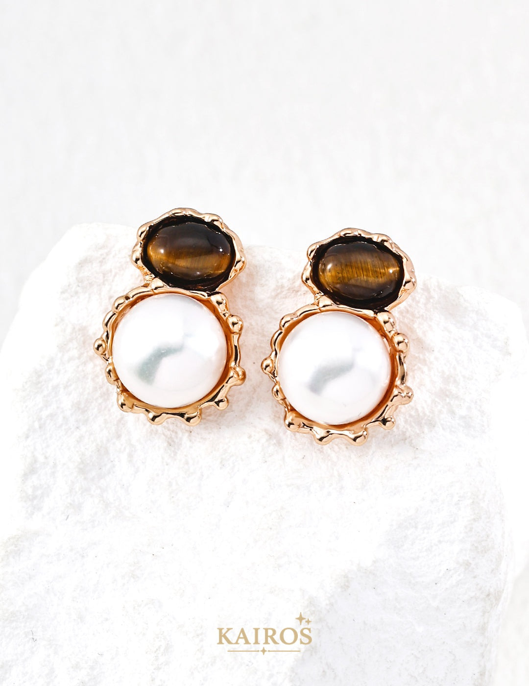 Kairos logo-only cover - Lava Bloom Pearl Fortune Earrings